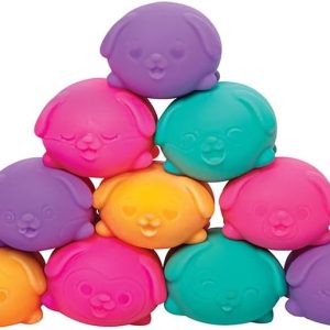 Schylling NeeDoh Teenie Funky Pups - Sensory Squeeze Toy - Contains 3 Mini Groovy Globs - 1.5″ Wide - Color May Vary (Pack of 1)